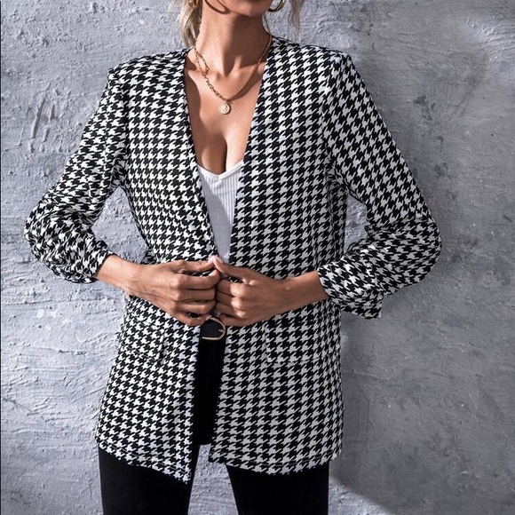 Checker Pattern Blazer - Picture 2 of 3